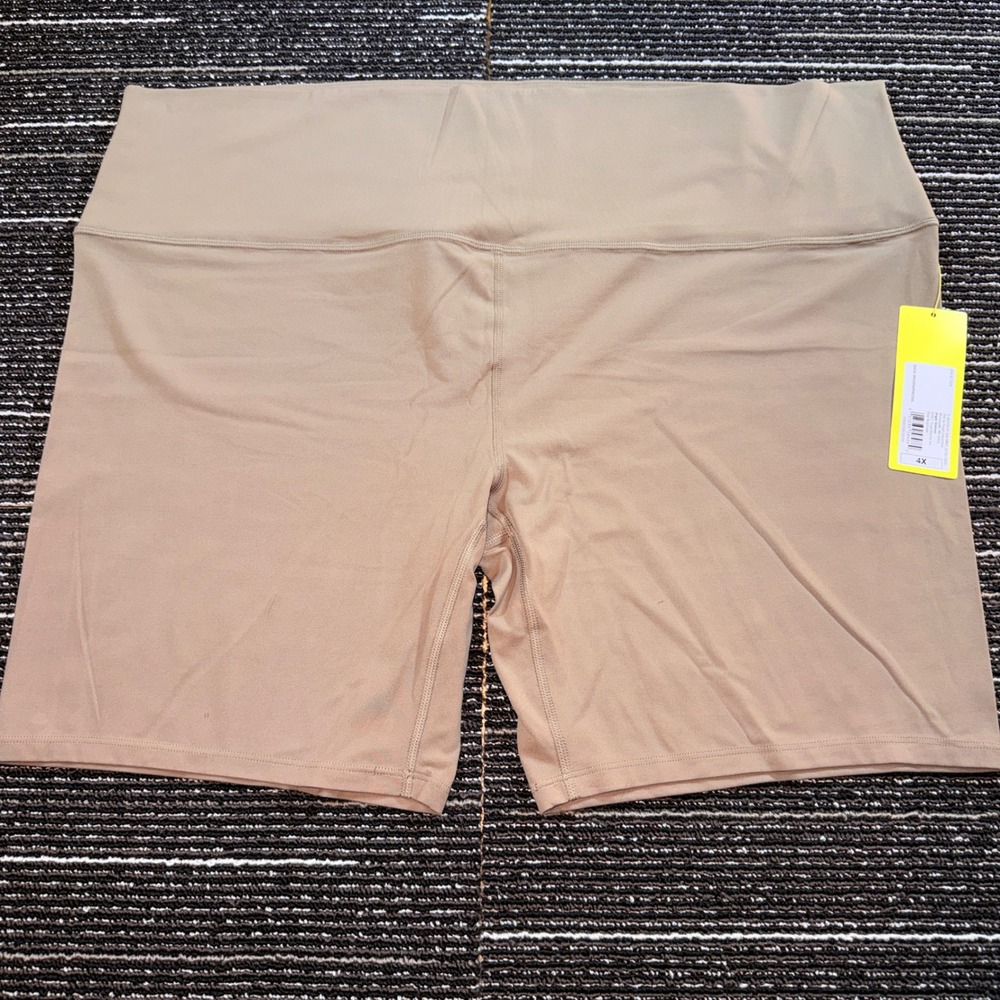All in Motion Bike Shorts Women 4X NEW Brown High Waisted Athletic Short